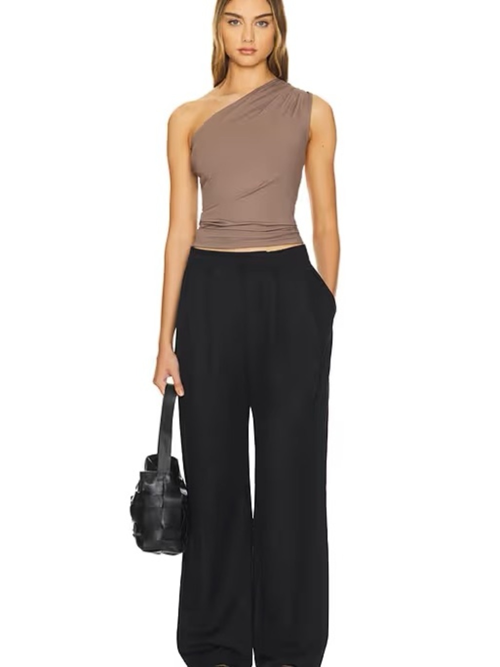 Anine Bing | Cakila One-Shoulder Stretch Woven Top